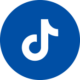 TikTok app icon: white musical note on a blue circular background
