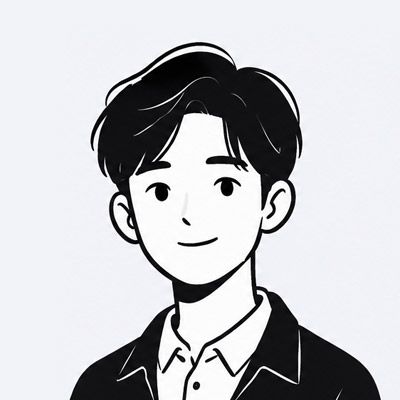 Illustration of a young man with black hair, wearing a collared shirt and jacket, smiling.